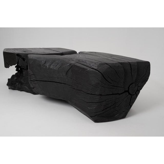 Sculptural Side Table in Burnt Black Wood by Logniture For Sale - Image 13 of 18