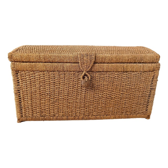 Vintage Papercord Chest, 1970s For Sale