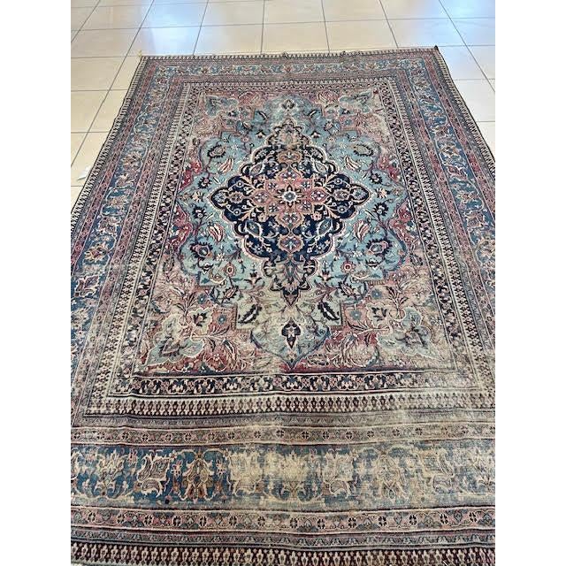 Wool pile genuine hand made Distressed North east Persian Dorokhsh-