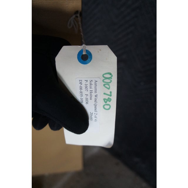 Gray Summer Rain After Saikai Hoitsu Contemporary School Oil Painting Folding Screen For Sale - Image 8 of 18