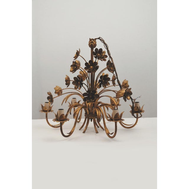 Hollywood Regency Chandelier in Florentine Style For Sale - Image 4 of 8