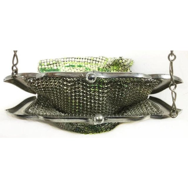 1920s Whiting & Davis Mesh Purse Enamel Frame - Art Deco Flapper Era For Sale - Image 5 of 5