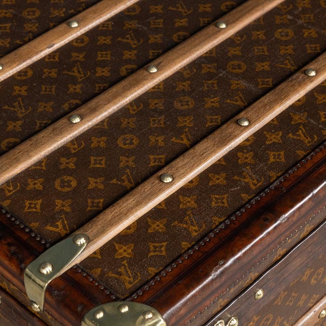 Brown 20th Century Malle Haute Trunk in Monogram Canvas from Louis Vuitton, France, 1910 For Sale - Image 8 of 18