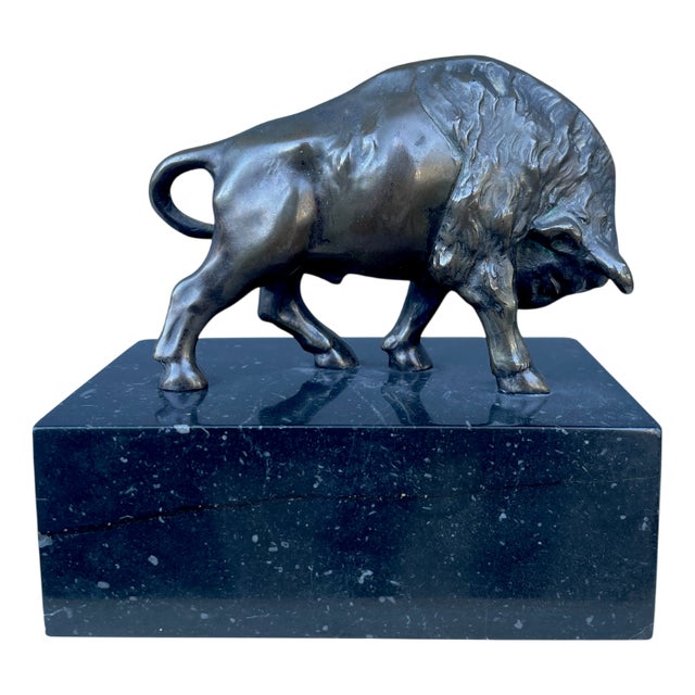 Bronze Bison Sculpture, 1920s-1940s For Sale