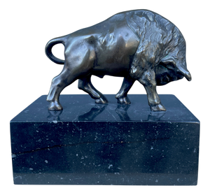 Bronze Bison Sculpture, 1920s-1940s