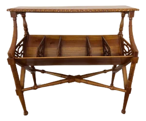 Late 20th Century Chippendale Faux Bamboo and Fretwork Library Book Trough or Bookshelf Console