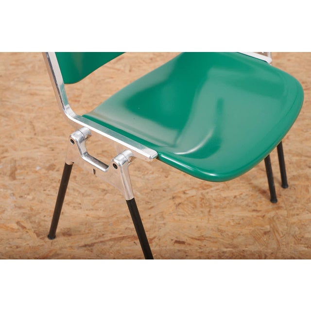 Green DSC 106 Stacking Chair in Chrome-Plated Tubular Steel by Giancarlo Piretti for Anonima Castelli, 1965 For Sale - Image 8 of 12