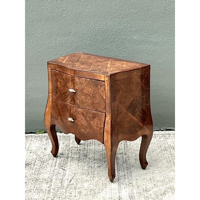 Vintage Italian Trellis Burl Petite Commode For Sale In West Palm - Image 6 of 11