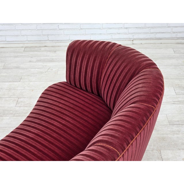 Vintage Danish Two-Seater Banan Sofa in Furniture Velour and Oak, 1960s For Sale - Image 6 of 18