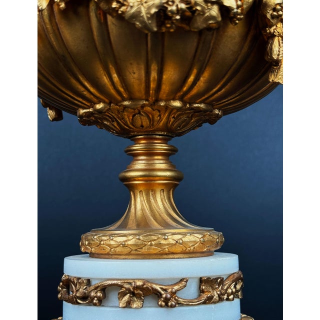 Pair of White Marble Ormolu Mounted Urns, France, Circa 19th C For Sale - Image 9 of 10