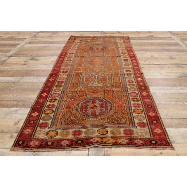 Textile Vintage Turkish Oushak Runner - 3′3″ × 7′11″ For Sale - Image 7 of 10
