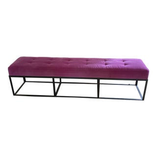 Cisco Home Recovered Velvet Pink Bench For Sale