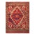 1900s Red Medallion Antique Turkish Bergama Rug 3'3" X 3'7" Handknotted Wool Carpet For Sale