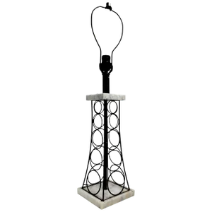 Wrought Iron and Marble Eiffel Tower Oil Derrick Form Table Lamp After Weinberg