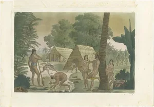 Ferrario, Inhabitants of the Mariana Islands, 1831, Print