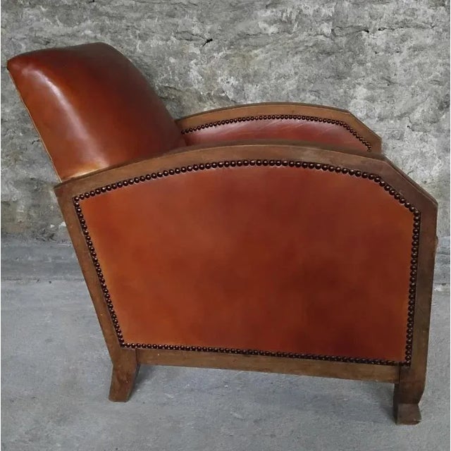 Set of Art Deco Club Chairs in Leather, in Restored conditions. Designed 1920 to 1949