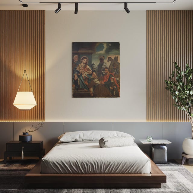 Unknown, Adoration of the Magi, 1880, Oil on Canvas For Sale - Image 13 of 16