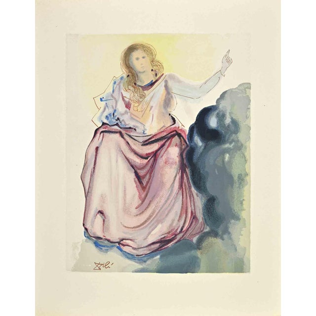 Modern Salvador Dali, Beatrice Solves Dante’s Doubts, Woodcut, 1963 For Sale - Image 3 of 3