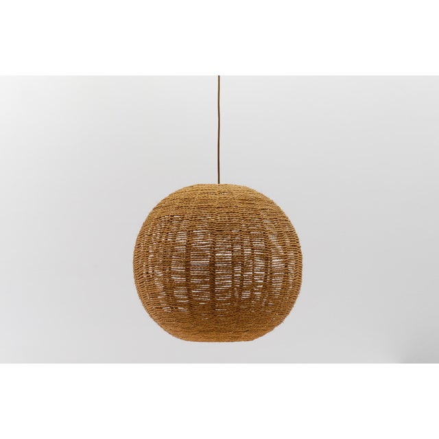 Large Vintage Jute Globe Pendant Lamp, 1960s For Sale - Image 11 of 11
