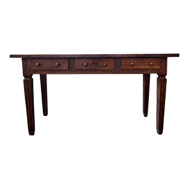 19th Century Walnut Console Table For Sale