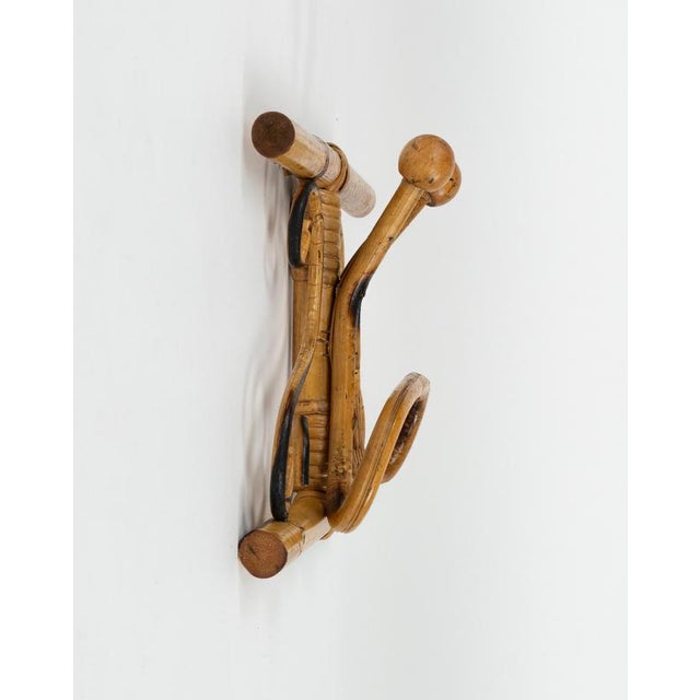 Mid-Century Modern Mid-Century Bamboo and Rattan Coat Rack in the style of Olaf von Bohr, Italy, 1960s For Sale - Image 3 of 9