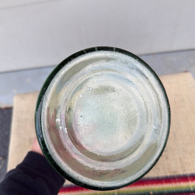 A Nice Antique Aqua Coloured Blown Glass Demijohn Bottle, 19th Century. For Sale - Image 6 of 12