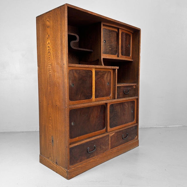 Exquisite Traditional Cha Tansu (Japanese Tea Cabinet) Dimensions: Height 89.5 cm, width 70 cm, depth 28.5 cm. This...