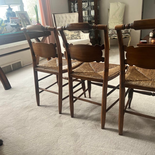 Vintage Hitchcock Rush Seat Chairs - Set of 4 For Sale In Pittsburgh - Image 6 of 12