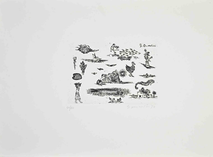 Giovanni Omiccioli, Composition of Elements, 1974, Etching on Paper