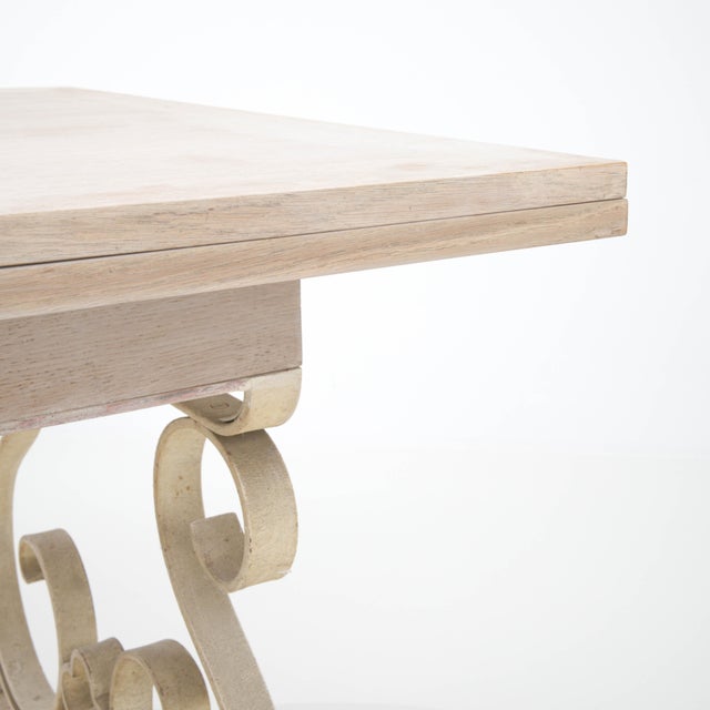Metal 20th Century French Metal Folding Table with Wooden Top For Sale - Image 7 of 18