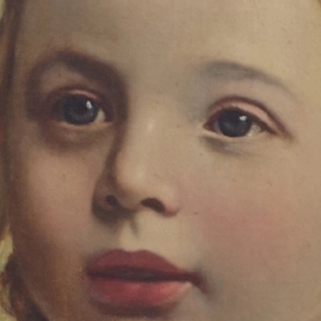 E.W. Strack created this original oil painting in the late 1800s. The painting features a young boy dressed in clothing...