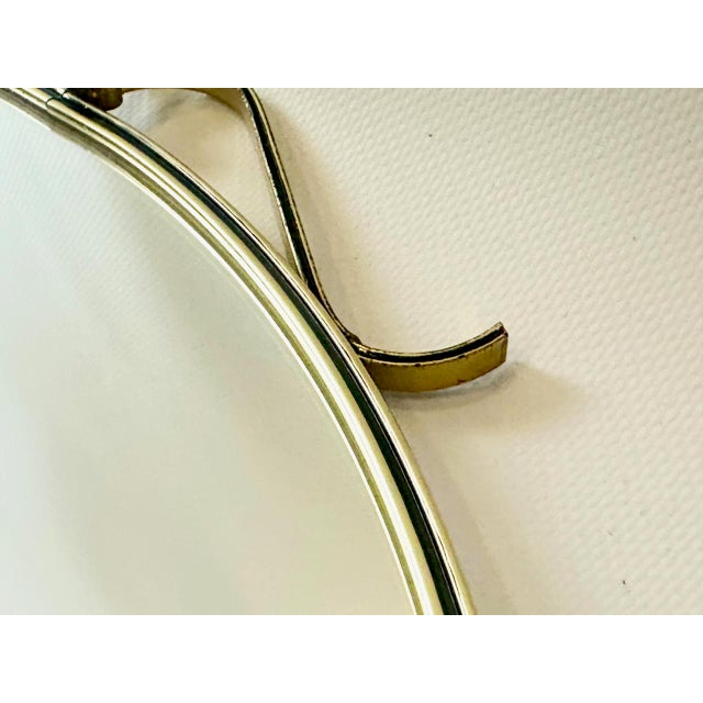Gold Mid-Century Modern German Round Wall Mirror in Aluminium, 1970s For Sale - Image 8 of 9