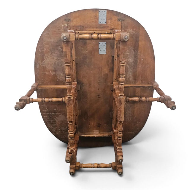 Late 20th Century William and Mary Style Jacobean Gateleg Drop-Leaf Dining Table For Sale - Image 17 of 18