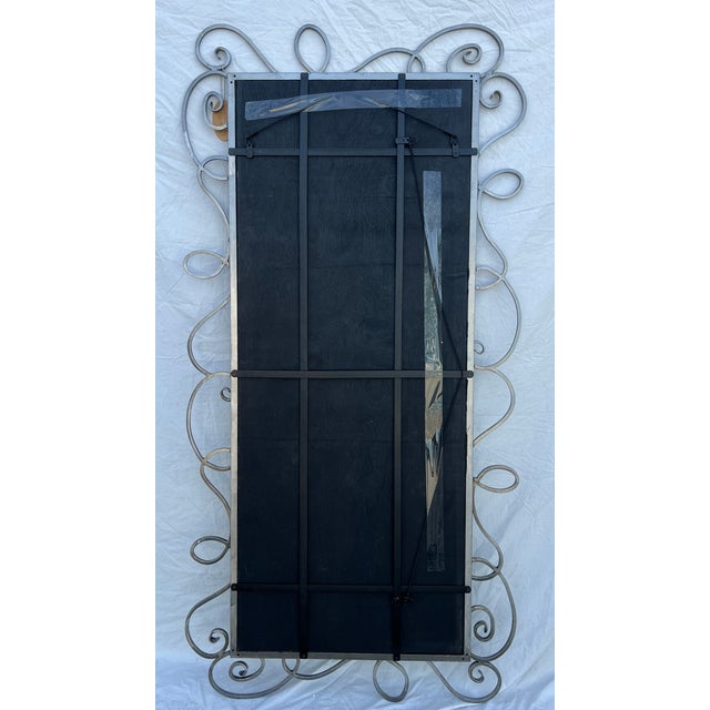 1980s Full Length Metal Mirror With Scroll Work For Sale - Image 14 of 16