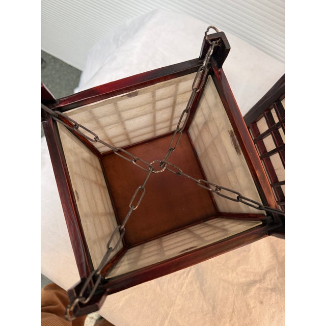 Late 20th Century Japanese Rosewood Candle Lanterns, Pair For Sale - Image 12 of 12