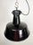 Industrial Black Enamel Factory Lamp with Cast Iron Top, 1960s For Sale - Image 10 of 15