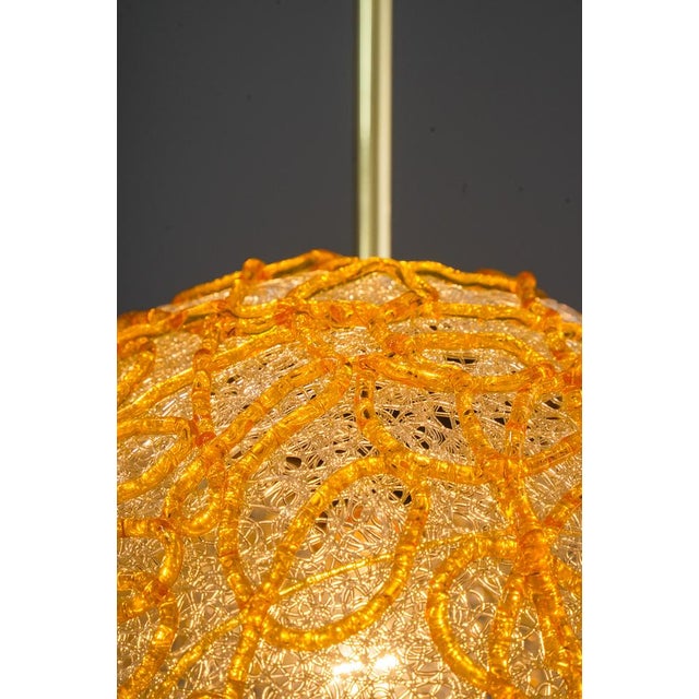 Metal Hanging Lamp with Acrylic Glass Shade from Austrolux, Vienna, 1970s For Sale - Image 7 of 13