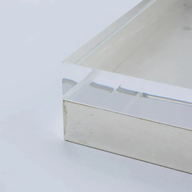 Lucite and Silver Plate Decorative Box, Italy 1970s For Sale - Image 9 of 13