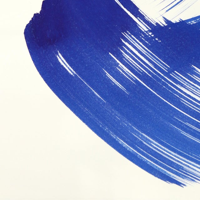 The Blue Dress 3 - Minimalist Figurative Ink Painting on Paper Original Artwork by Bettina Mauel For Sale - Image 4 of 6