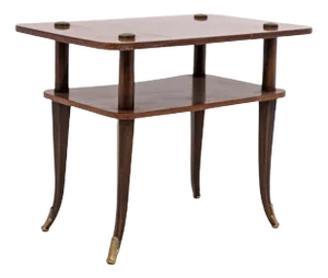 Mid-Century Italian Wood and Brass Coffee Table
