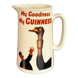 Vintage 1950's English Guinness Beer Advertising Pitcher For Sale