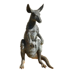 Vintage Kangaroo Bronze Statue by J. Daste