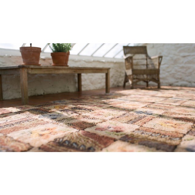 1930s Multicolor Floral Folk Art Antique American Hooked Rug 9'0" X 11'4" Handknotted Wool Carpet For Sale - Image 9 of 9