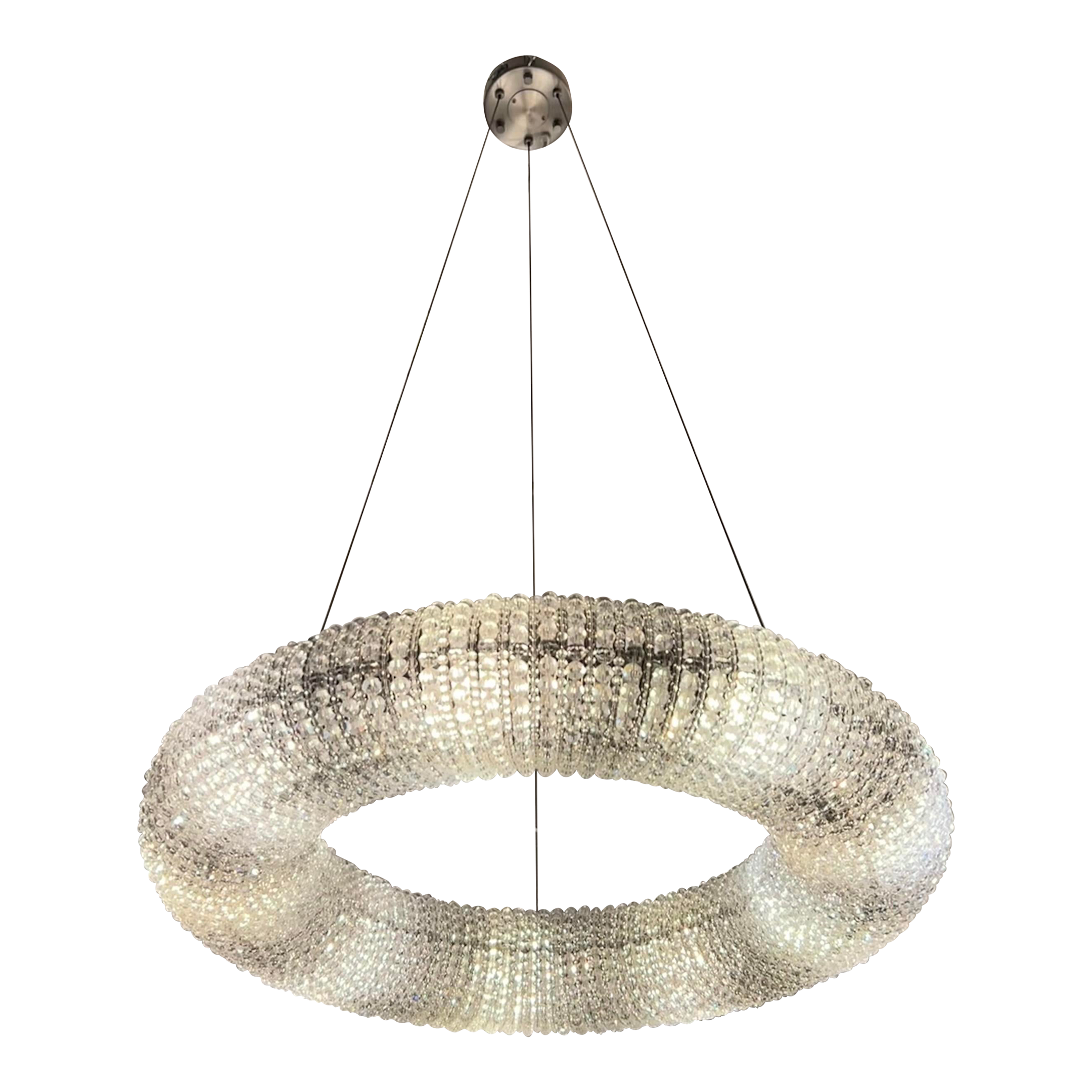 Restoration Hardware Crystal Halo Clear Round Led Chandelier 32 Inch - image 0