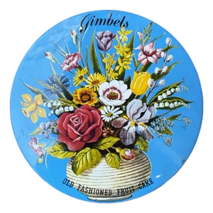 Vintage Gimbels Fruitcake Tin
