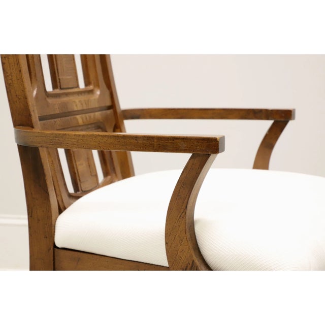 Brown Broyhill Premier Mid 20th Century Oak Brutalist Style Dining Armchairs - Pair For Sale - Image 8 of 11