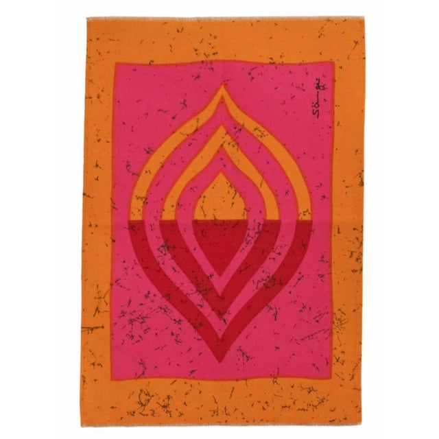 Mid-Century German Pop Art Screen-Printed Wall Hanging by Traute Sänger, 1970s For Sale - Image 4 of 4