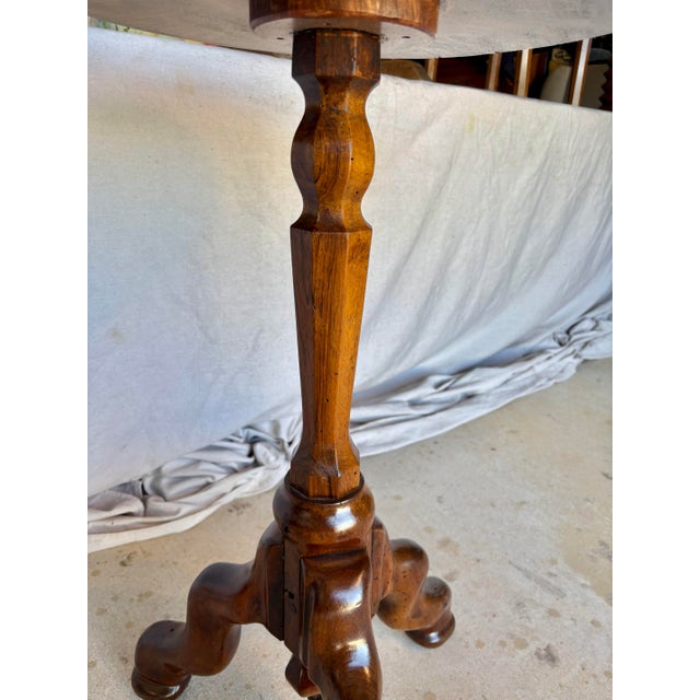Early 20th Century French Louis XIII Style Walnut and Marble Tripod Side Table For Sale - Image 11 of 12