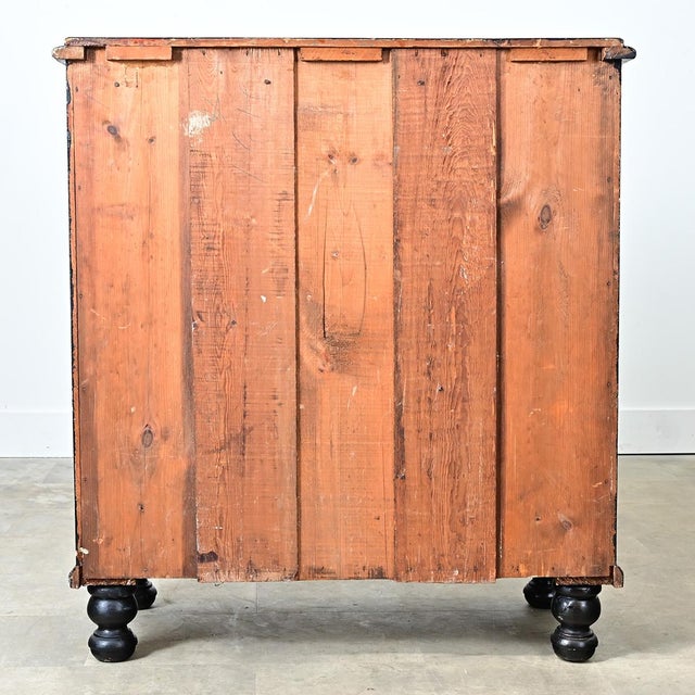 Wood English 19th Century Pine Painted Chest with Fish Decoupage For Sale - Image 7 of 11