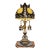 Monumental Vintage Jeweled Slag Glass & Filigree Table Lamp With Three Hanging Lanterns, 44" For Sale